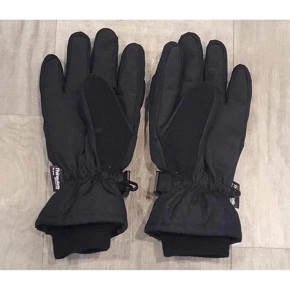 3M Thinsulate 40 Gram Ski Gloves Winter Size Small Black Thick Adjustable